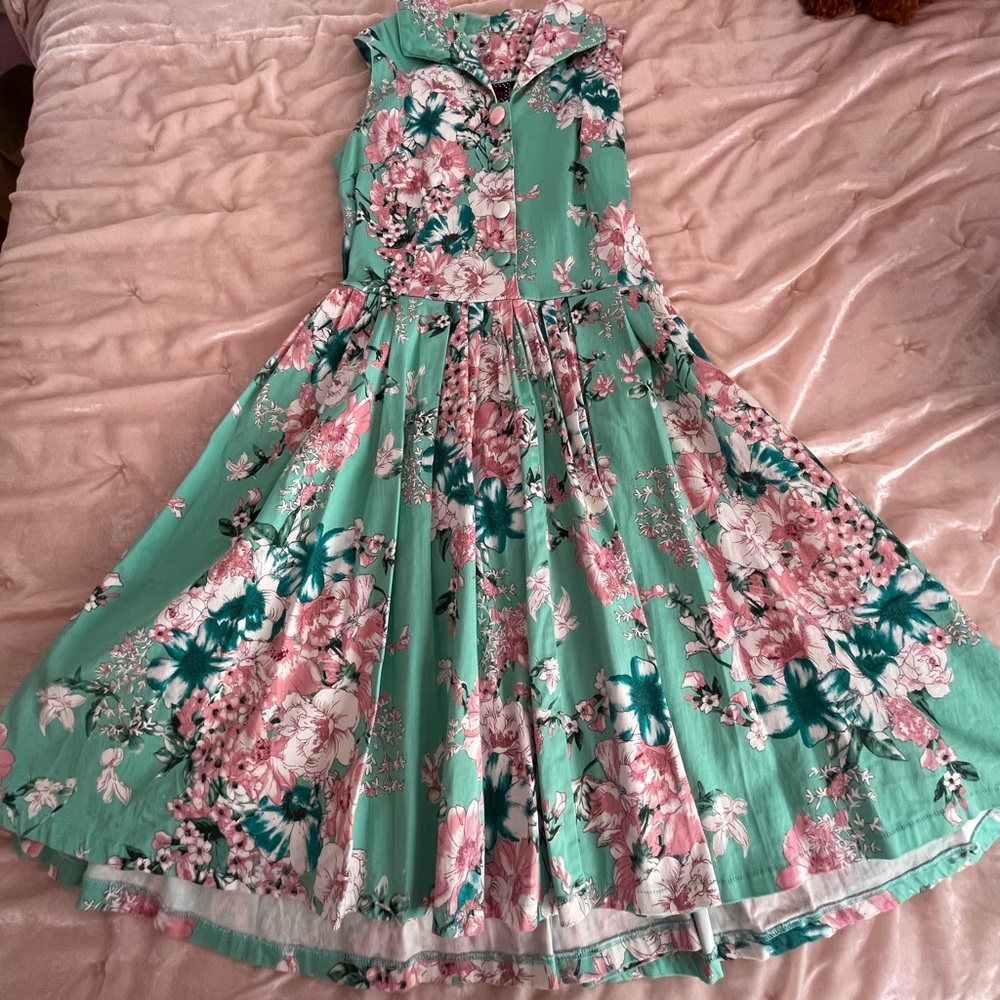 Voodoo Vixen Rockabilly Floral Shirtwaist Dress